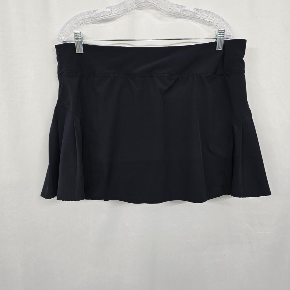 Etonic Ruffle Golf Tennis Skort Women's XL Black Back Zipper Pocket Athletic